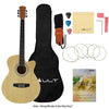 Vault Acoustic Guitars Acoustic / Right Handed / Natural Vault EA20 Guitar Kit with Learn to Play Ebook, Bag, Strings, Straps, Picks, String winder & Polishing Cloth - 40 inch Cutaway Acoustic Guitar