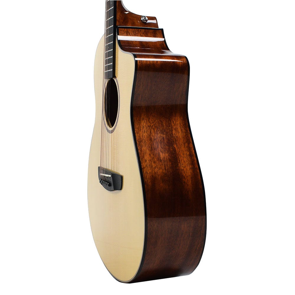 vault acoustic guitars vault artisan premium acoustic guitar with solid spruce top and solid mahogany back and sides - open box