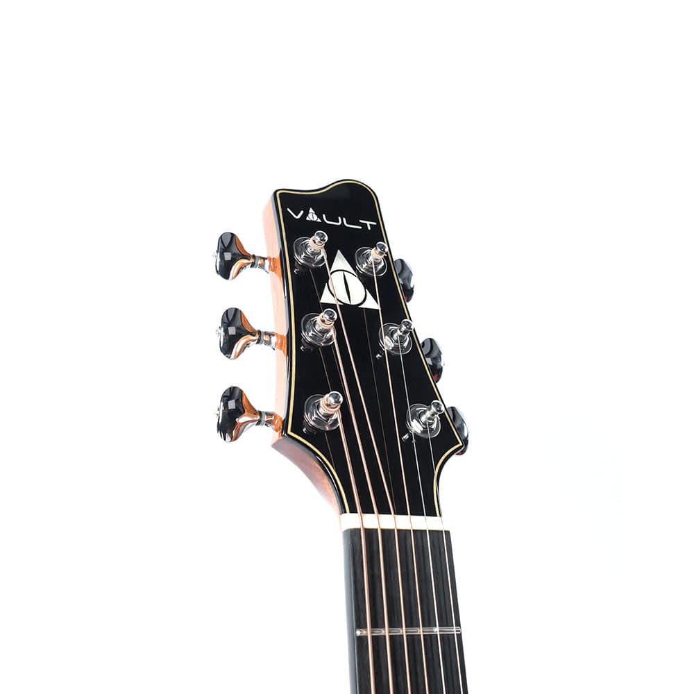 vault acoustic guitars vault artisan premium acoustic guitar with solid spruce top and solid mahogany back and sides - open box