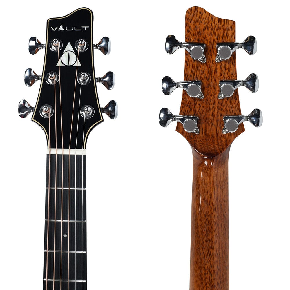 vault acoustic guitars vault artisan premium acoustic guitar with solid spruce top and solid mahogany back and sides - open box