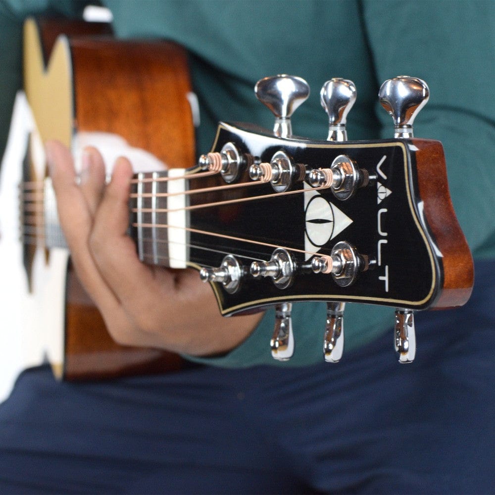 vault acoustic guitars vault artisan premium acoustic guitar with solid spruce top and solid mahogany back and sides - open box