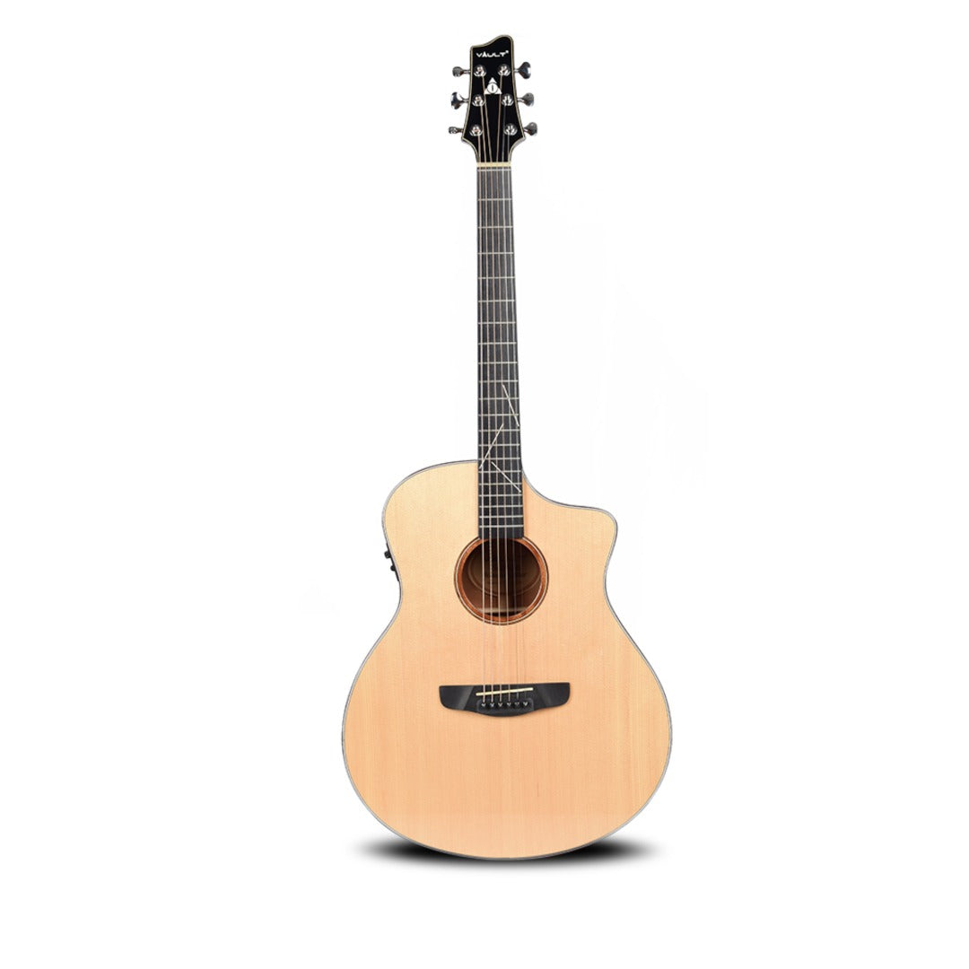 Vault Acoustic Guitars Vault Artisan Premium Electro-Acoustic Guitar with Solid Spruce Top, Solid Mahogany Back and Sides and Fishman Pickup#type_ElectroAcoustic