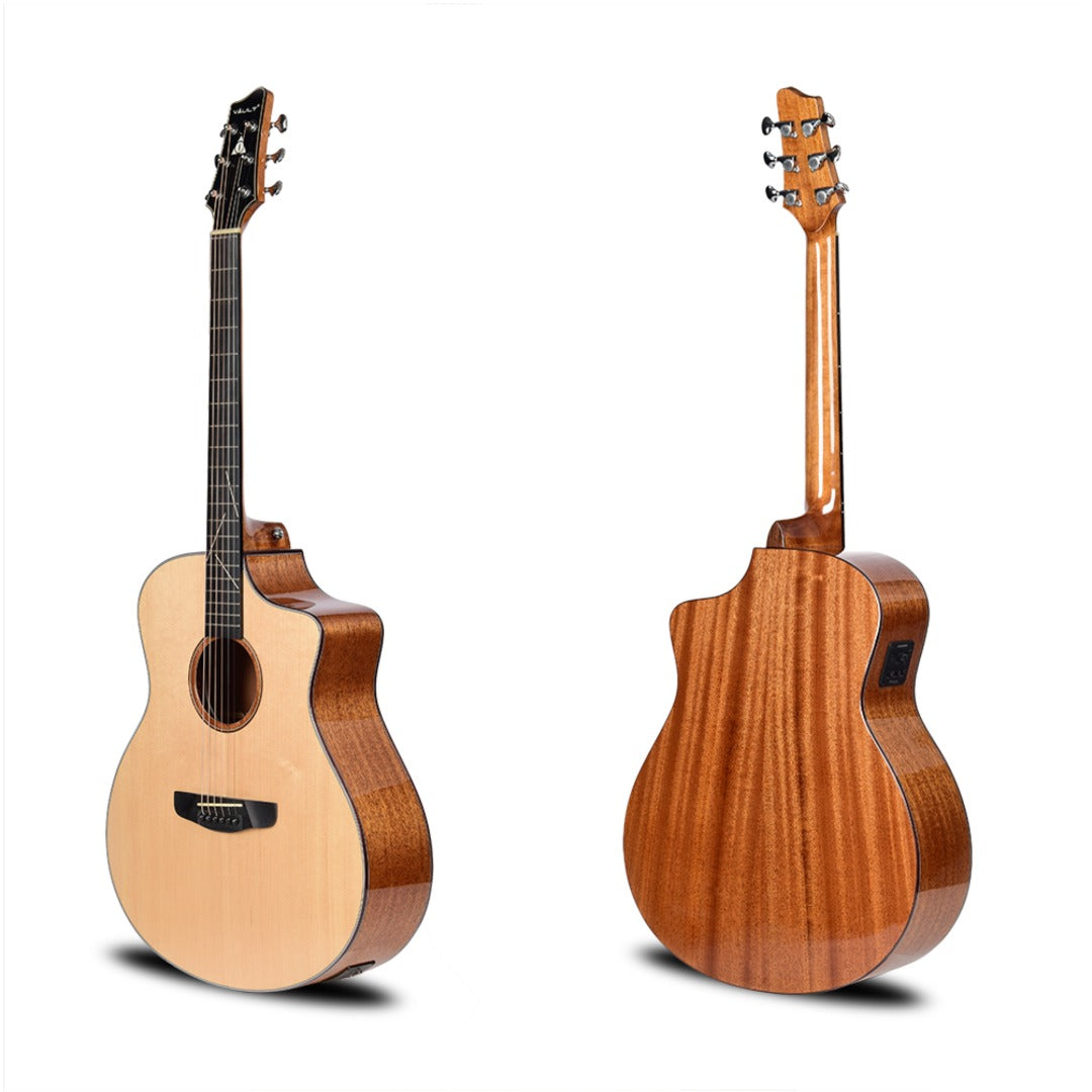 Vault Acoustic Guitars Vault Artisan Premium Electro-Acoustic Guitar with Solid Spruce Top, Solid Mahogany Back and Sides and Fishman Pickup#type_ElectroAcoustic