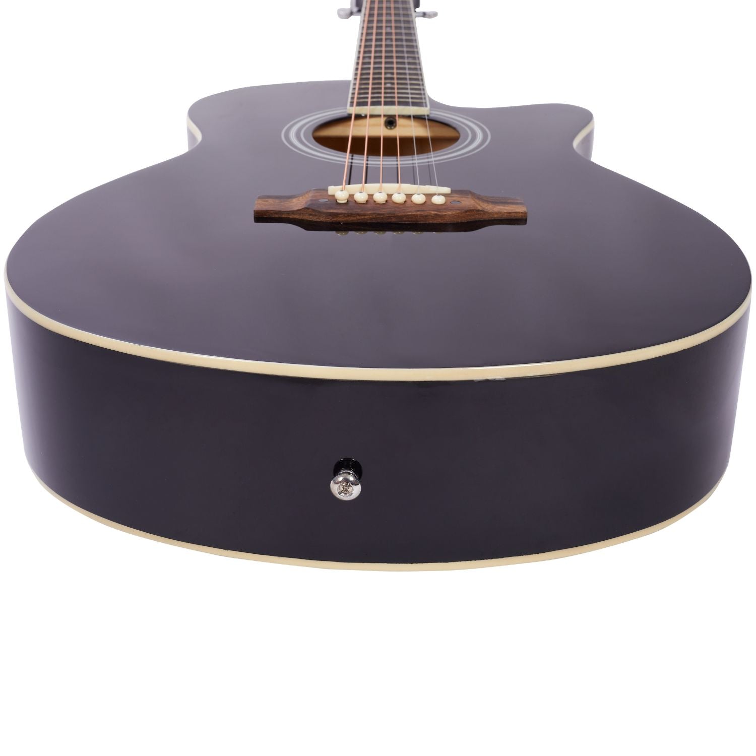 Vault Acoustic Guitars Vault EA20 Guitar Kit with Learn to Play Ebook, Bag, Strings, Straps, Picks, String winder & Polishing Cloth - 40 inch Cutaway Acoustic Guitar #type_acoustic,orientation_right-handed,color_black