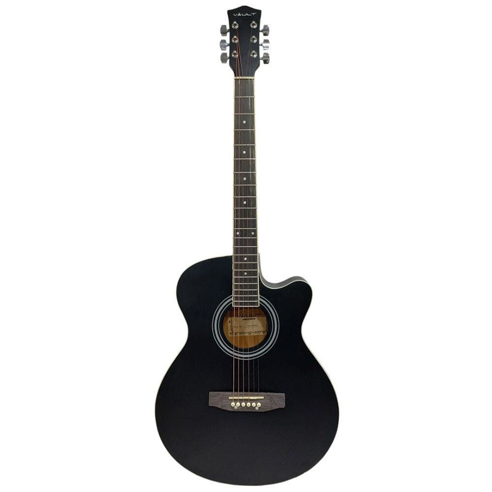 vault acoustic guitars vault ea20 guitar kit with learn to play ebook, bag, strings, straps, picks, string winder & polishing cloth - 40 inch cutaway acoustic guitar - open box