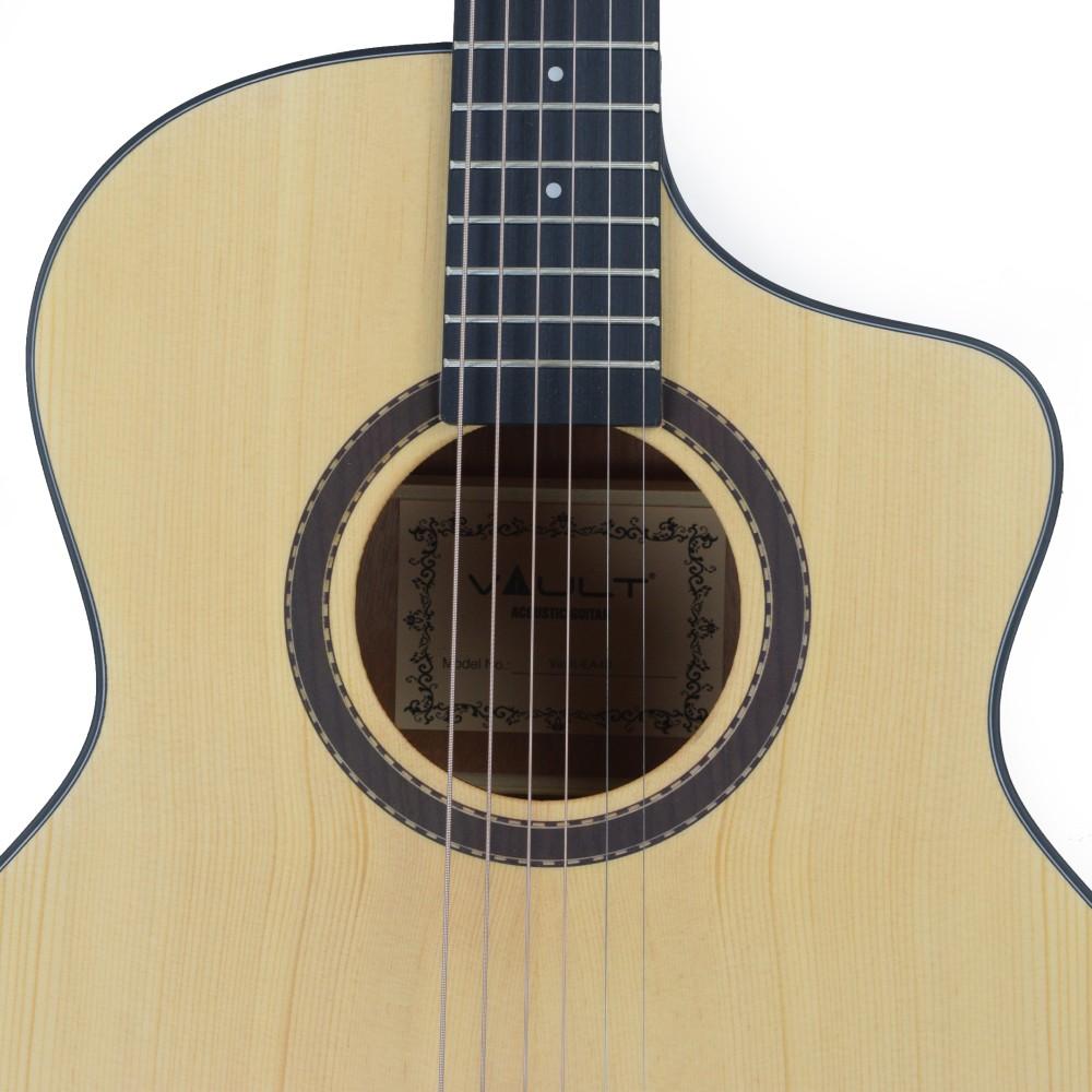 Vault Acoustic Guitars Vault EA40 41 inch Premium Solid Spruce-Top Cutaway Acoustic Guitar