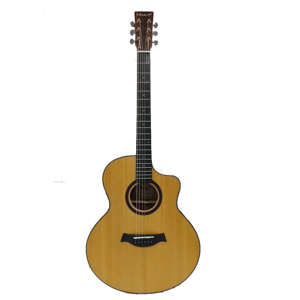 vault acoustic guitars vault ea40 41 inch premium spruce-top cutaway acoustic guitar - open box
