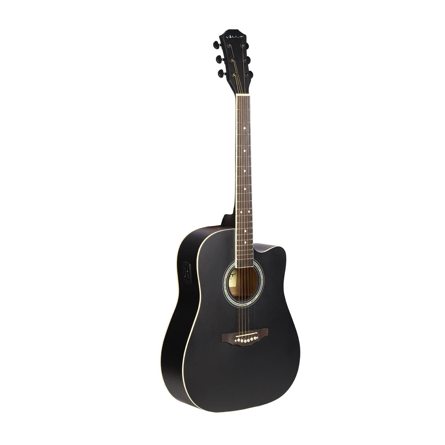 vault acoustic guitars vault ed-10 41 inch cutaway acoustic guitar with bag, strings, straps, picks, stringwinder & polishing cloth - open box