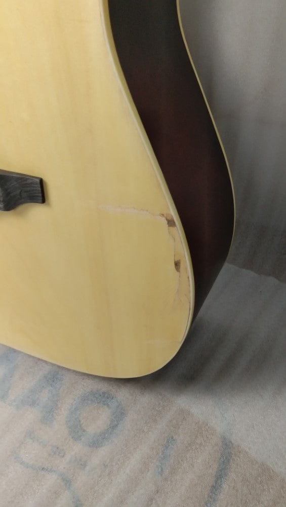 vault acoustic guitars vault ed-10d 41 inch dreadnought acoustic guitar - natural - open box b stock #barcode_202301898101