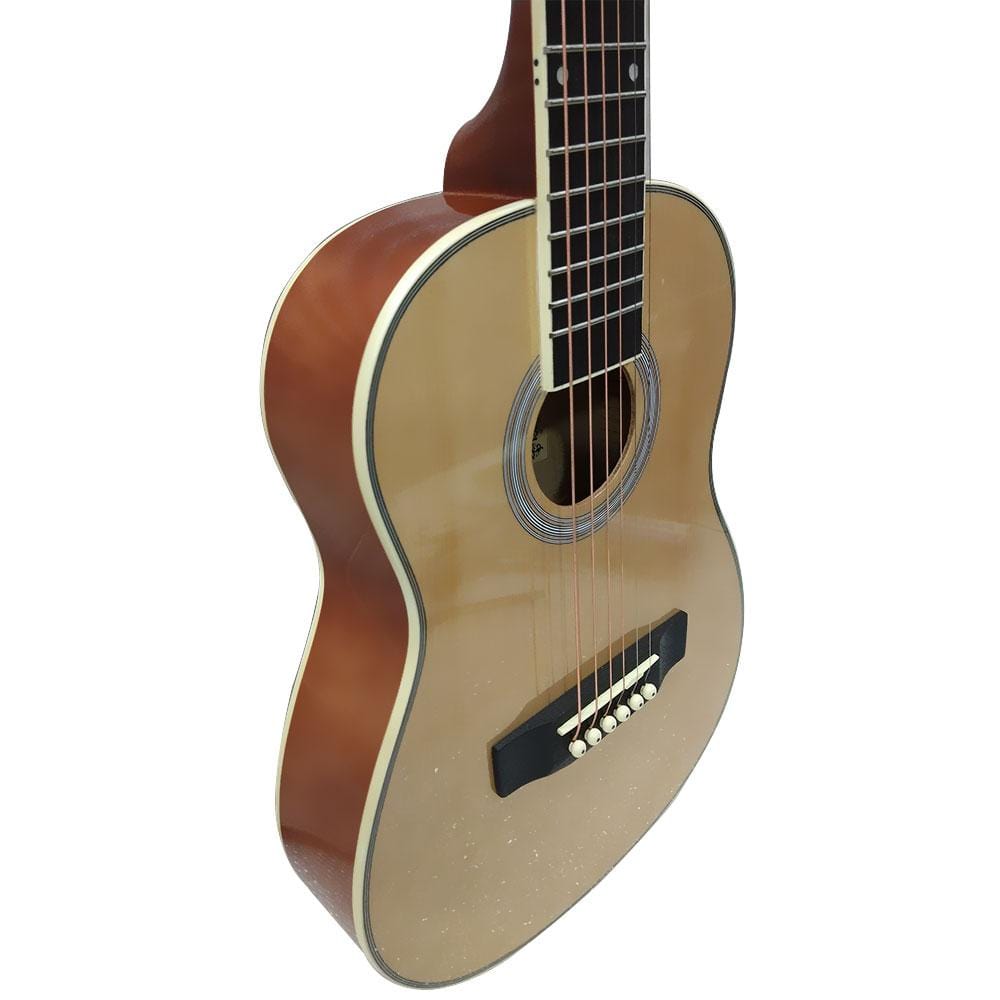 vault acoustic guitars vault junior 30 inch acoustic guitar for kids with ebook, bag, strings, straps, picks, string winder & polishing cloth - natural gloss - open box
