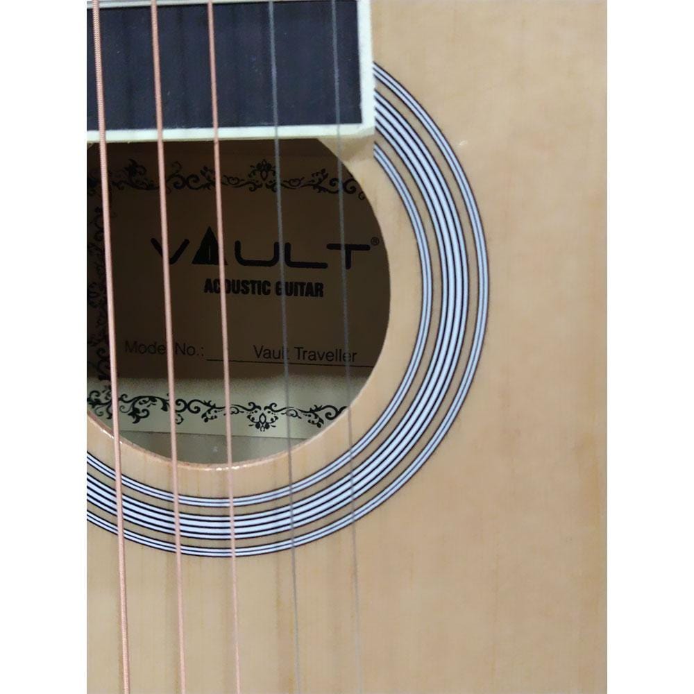 vault acoustic guitars vault junior 30 inch acoustic guitar for kids with ebook, bag, strings, straps, picks, string winder & polishing cloth - natural gloss - open box