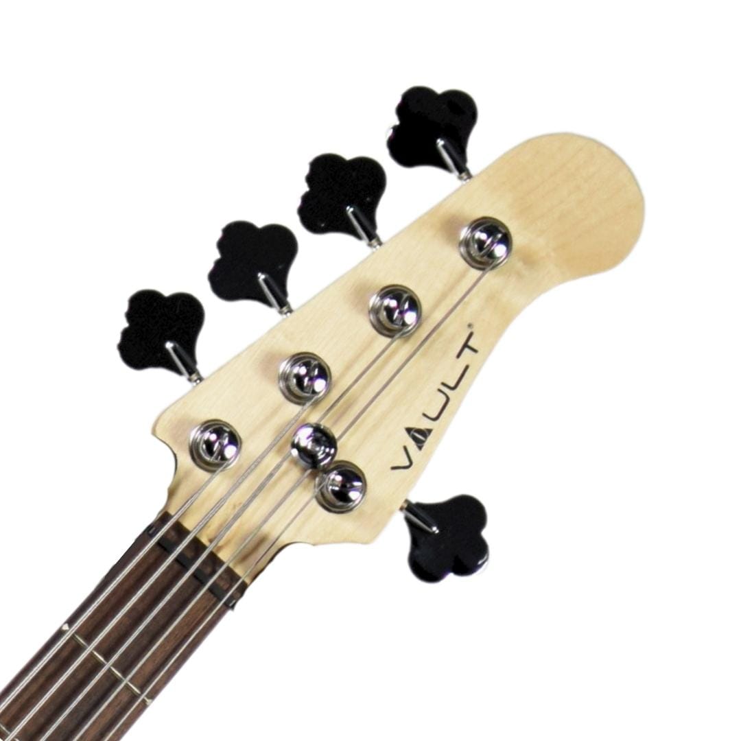 vault bass guitars high gloss mahogany vault performer pro jb5 string electric bass guitar with gigbag - high gloss solid mahogany