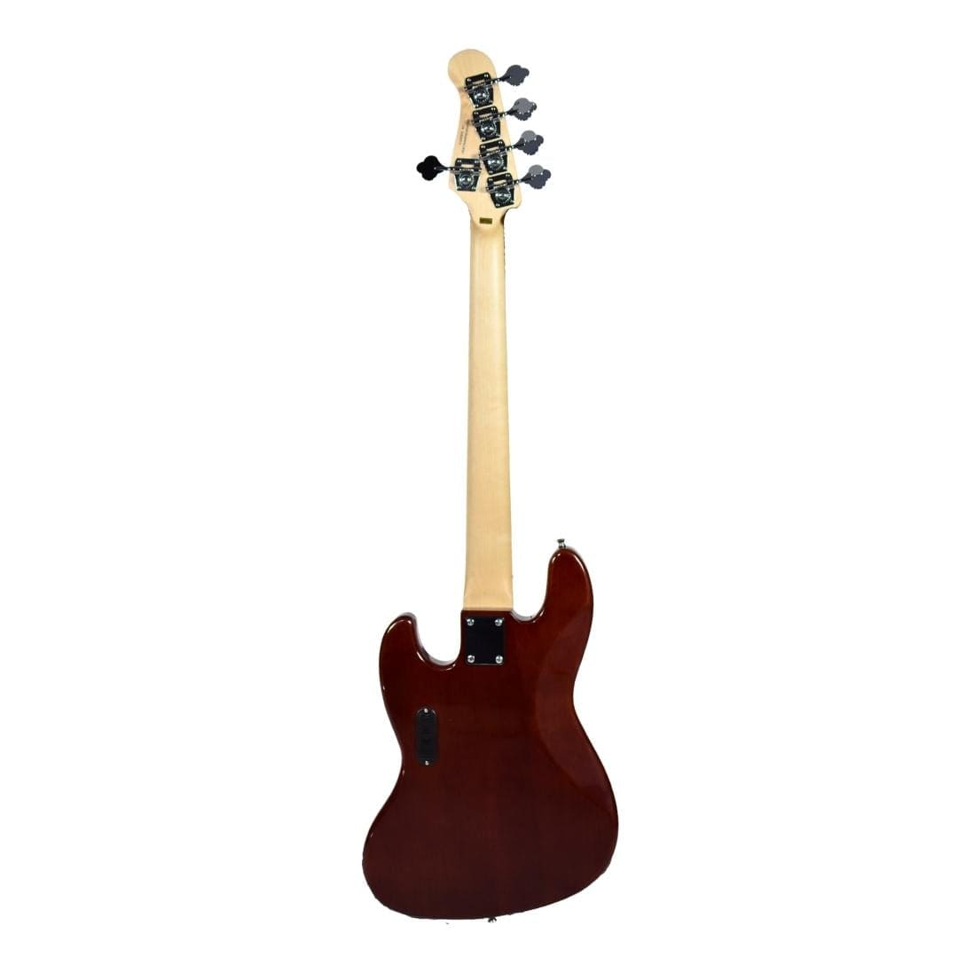 vault bass guitars high gloss mahogany vault performer pro jb5 string electric bass guitar with gigbag - high gloss solid mahogany