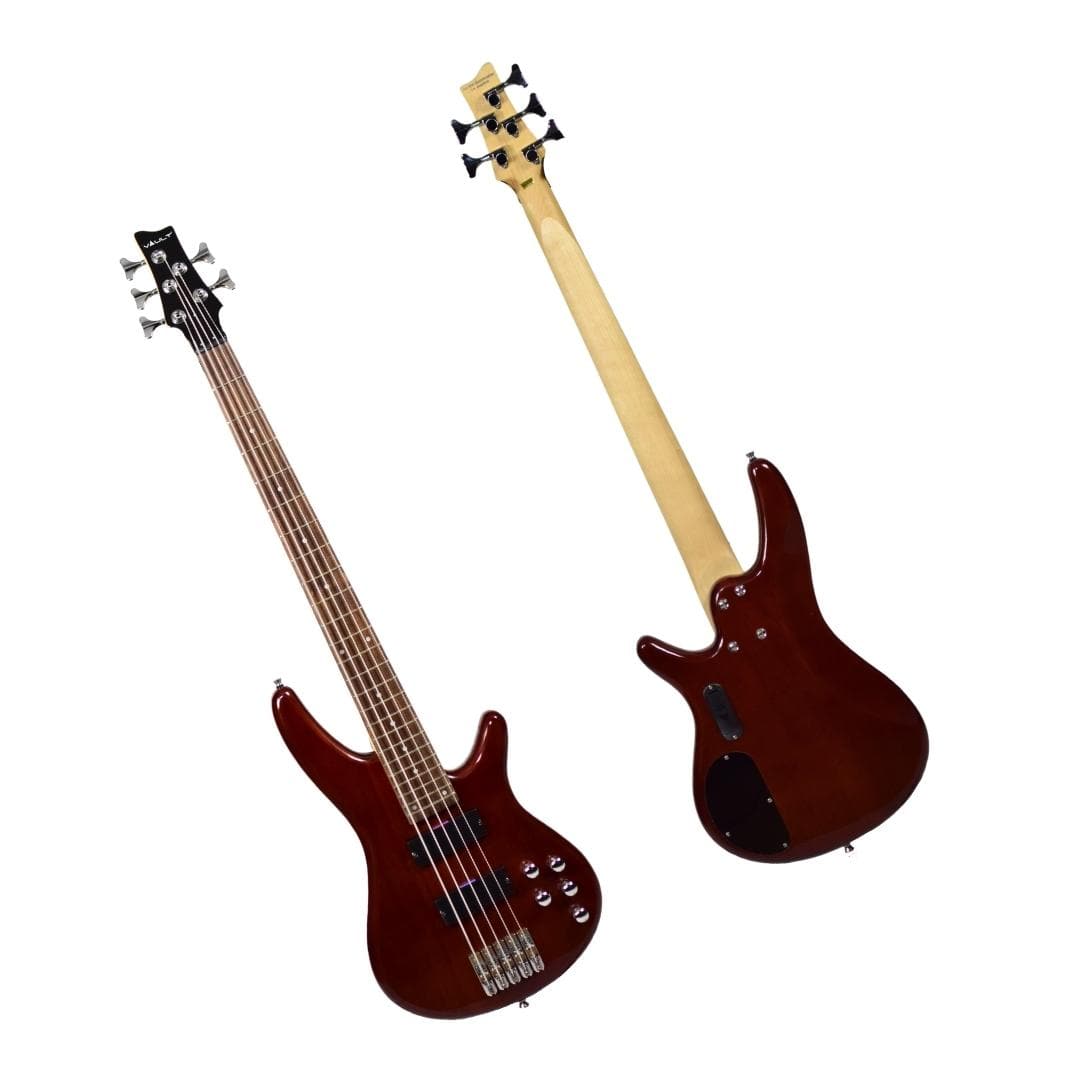 vault bass guitars high gloss mahogany vault performer pro rb5 five string electric bass guitar with gigbag - high gloss solid mahogany