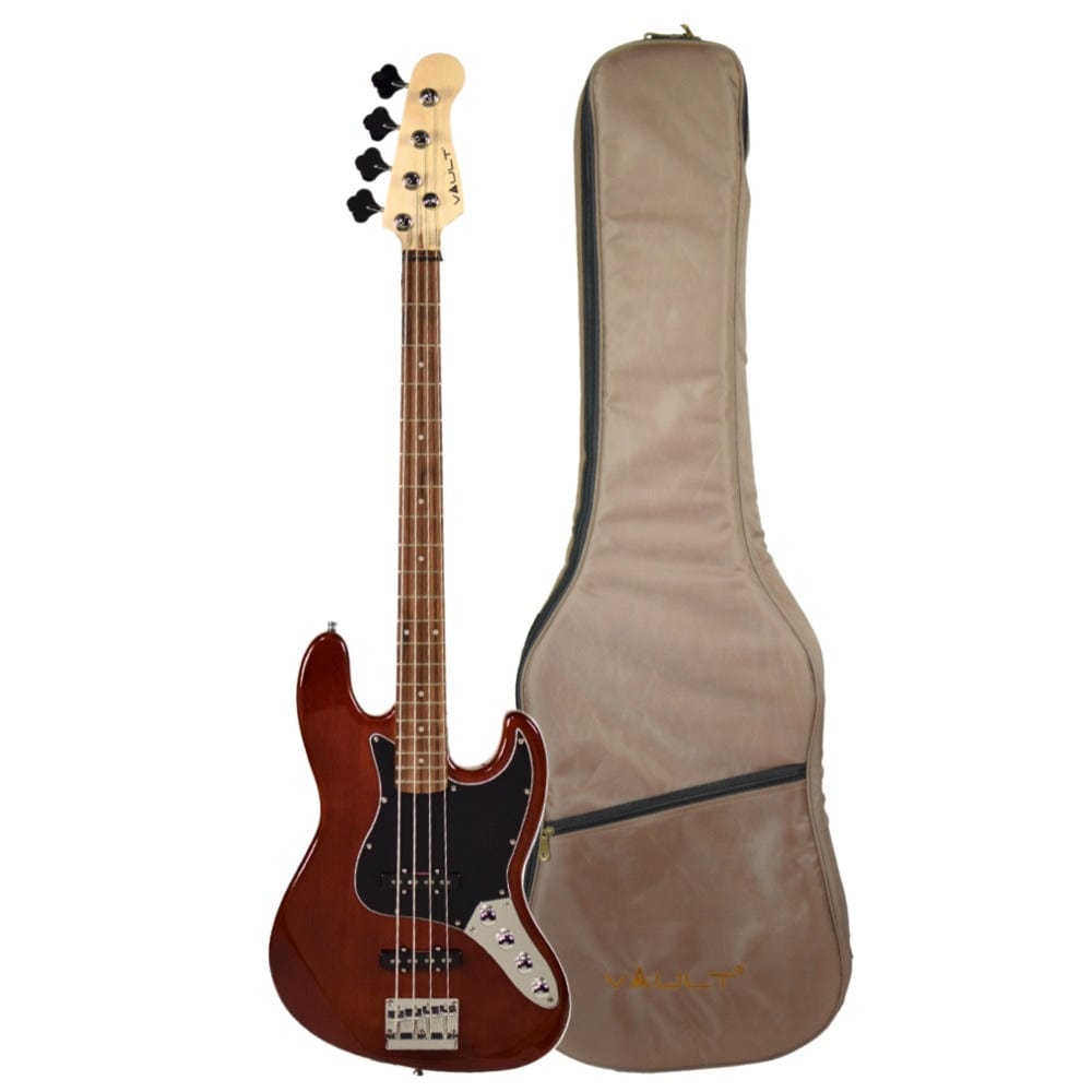 vault bass guitars jb4 vault performer pro jb4 string electric bass guitar with gigbag - high gloss solid mahogany