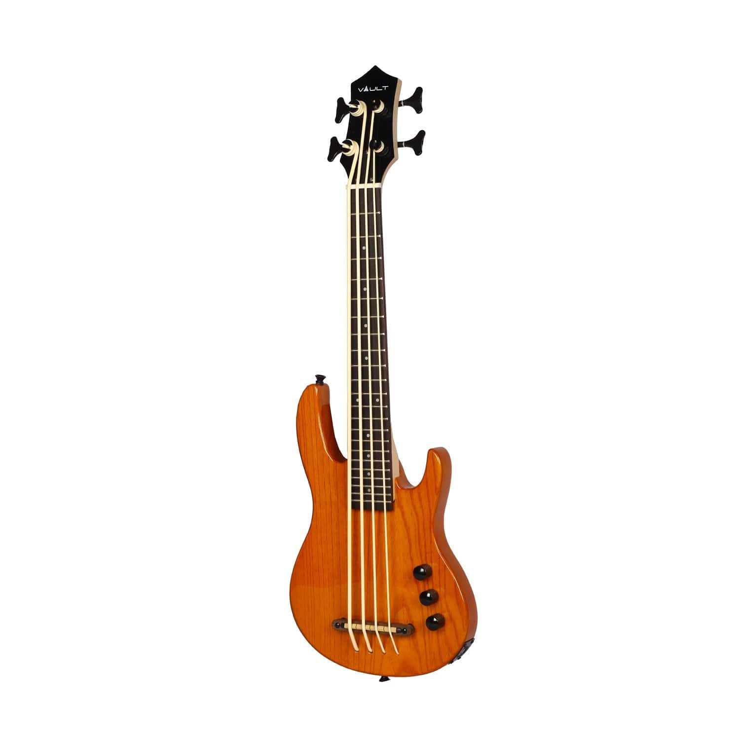 vault bass guitars vault 4-string electric bass ukulele - natural gloss