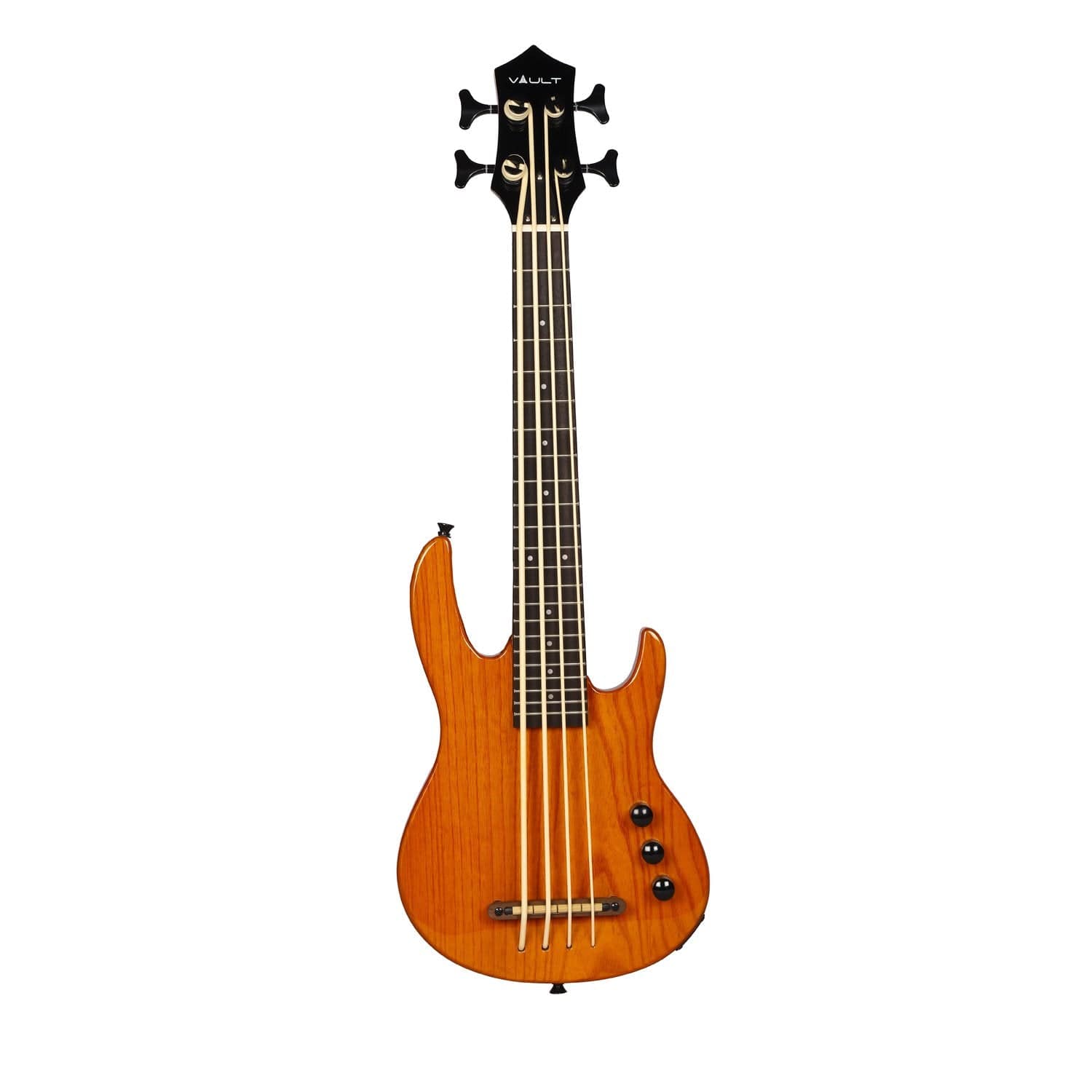 vault bass guitars vault 4-string electric bass ukulele - natural gloss