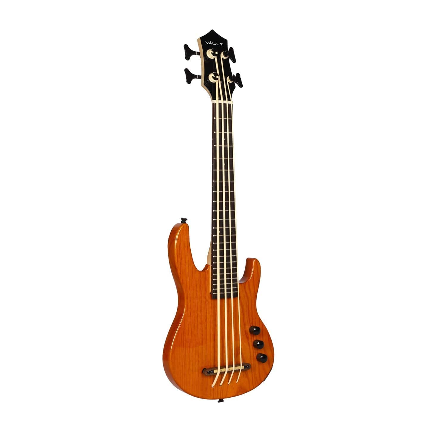 vault bass guitars vault 4-string electric bass ukulele - natural gloss
