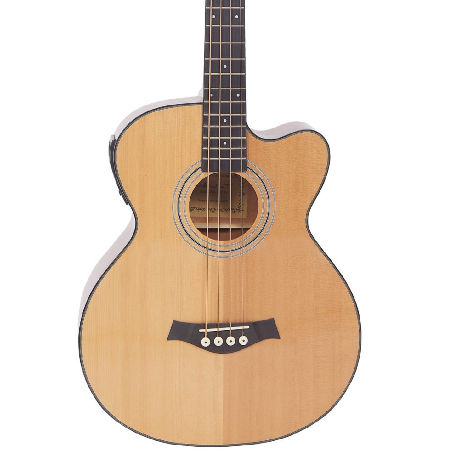 Vault Bass Guitars Vault EB40CE 4 String Solid-Top Acoustic Bass Guitar With EQ and Padded Gigbag - 34" Long Scale Length #color_natural,size_34-inch-long-scale-length