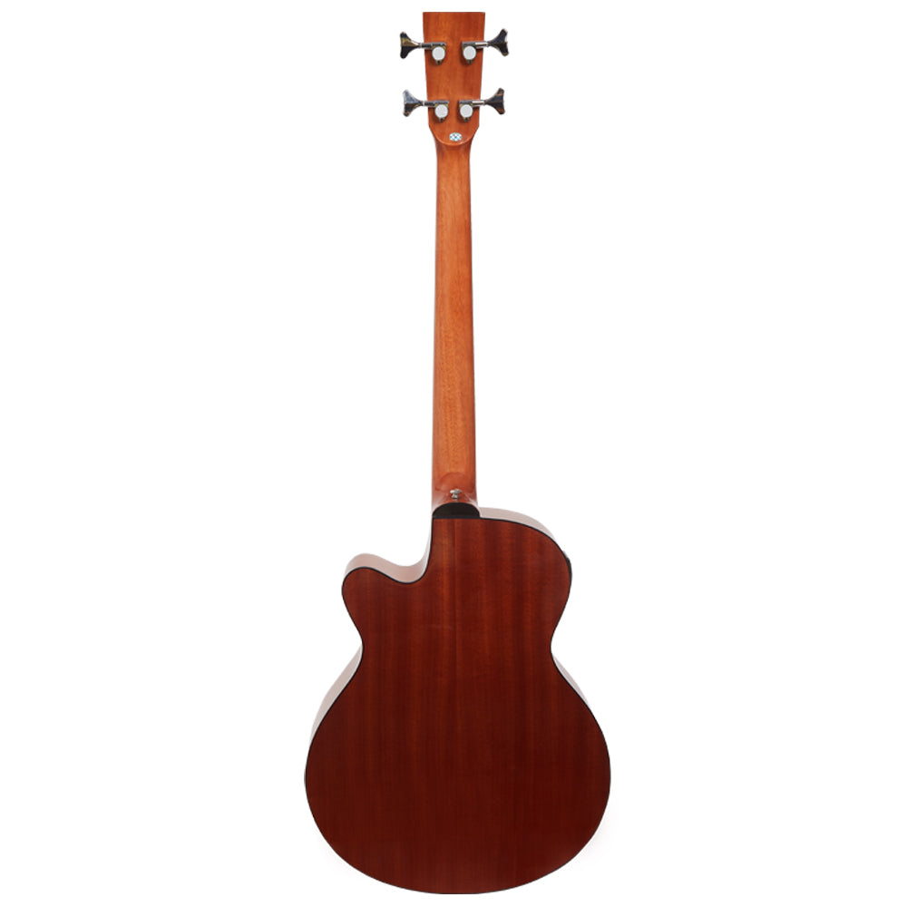 Vault Bass Guitars Vault EB40CE 4 String Solid-Top Acoustic Bass Guitar With EQ and Padded Gigbag - 34" Long Scale Length