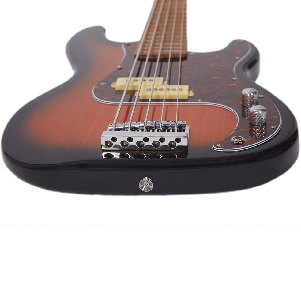 Vault Bass Guitars Vault PB Series 2 Precision Bass 5-String Bass Guitar#colour_2tone sunburst