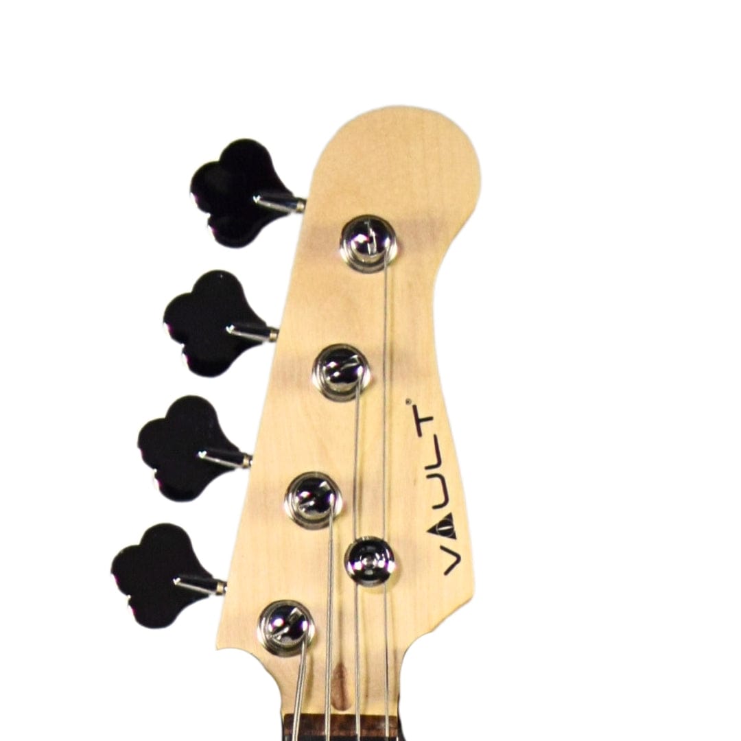 vault bass guitars vault performer pro jb4 string electric bass guitar with gigbag - high gloss solid mahogany
