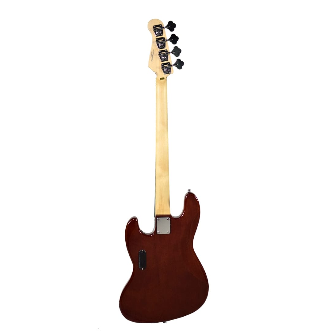 vault bass guitars vault performer pro jb4 string electric bass guitar with gigbag - high gloss solid mahogany