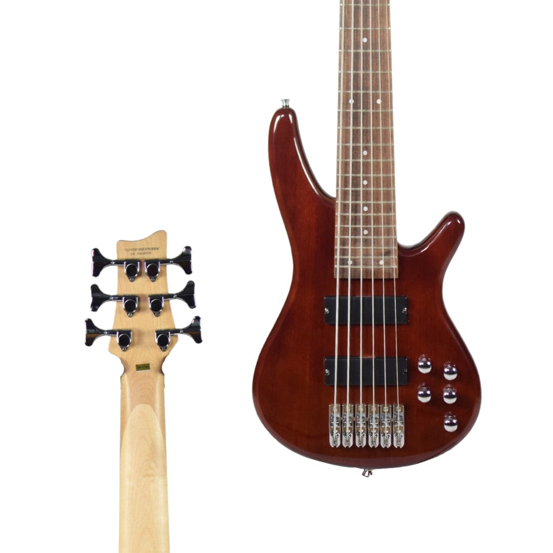 vault bass guitars vault performer pro rb4 four string electric bass guitar with gigbag - high gloss solid mahogany