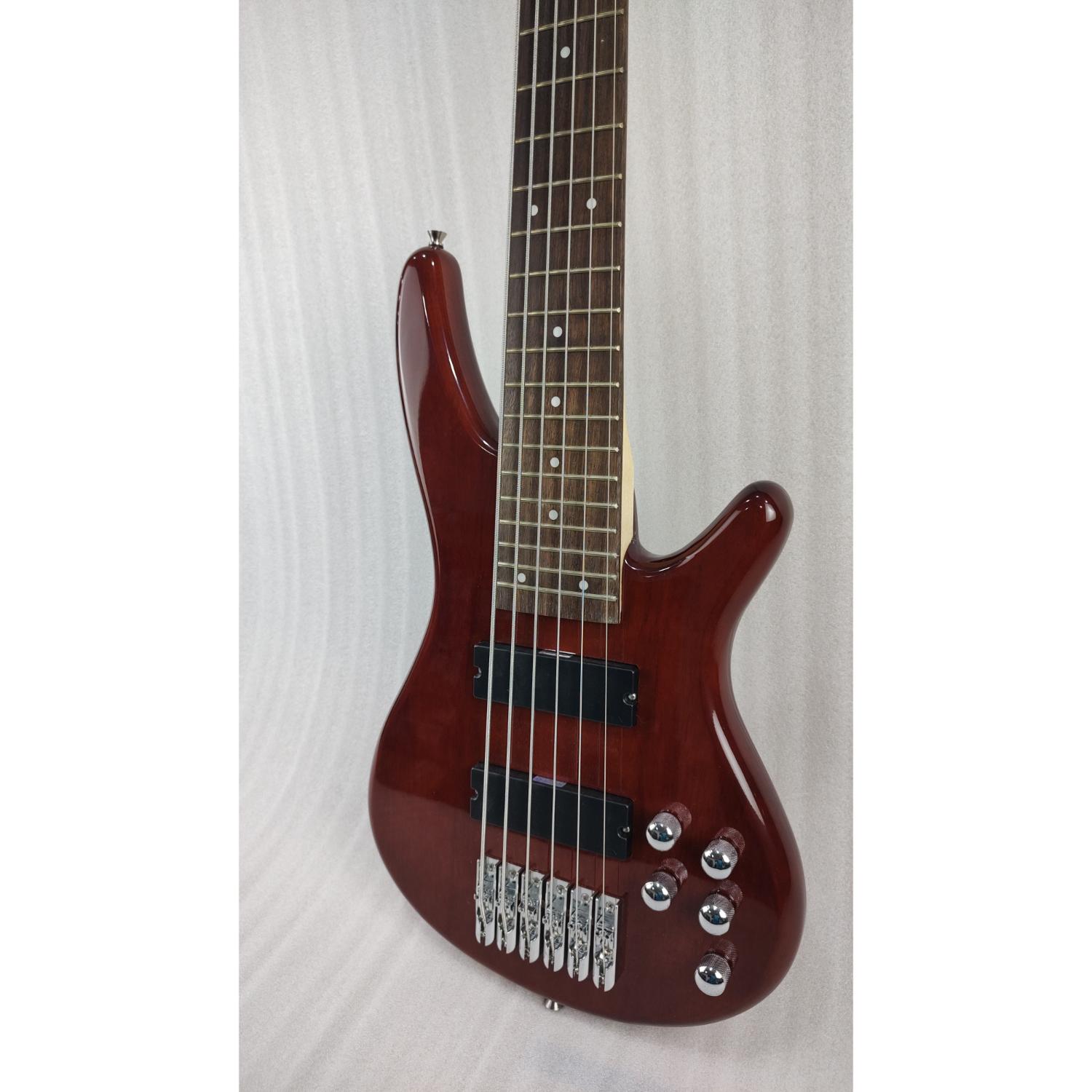 Vault Bass Guitars Vault Performer Pro RB6 Six String Electric Bass Guitar - High Gloss Solid Mahogany - Open Box