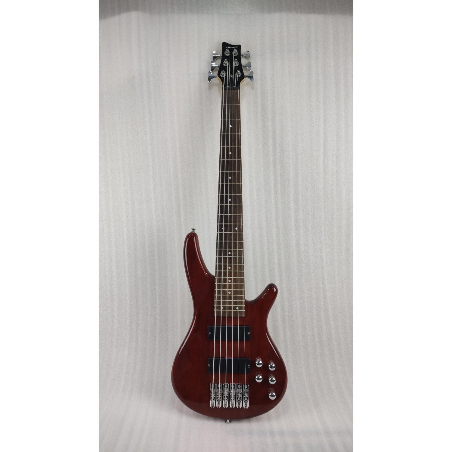 Vault Bass Guitars Vault Performer Pro RB6 Six String Electric Bass Guitar - High Gloss Solid Mahogany - Open Box