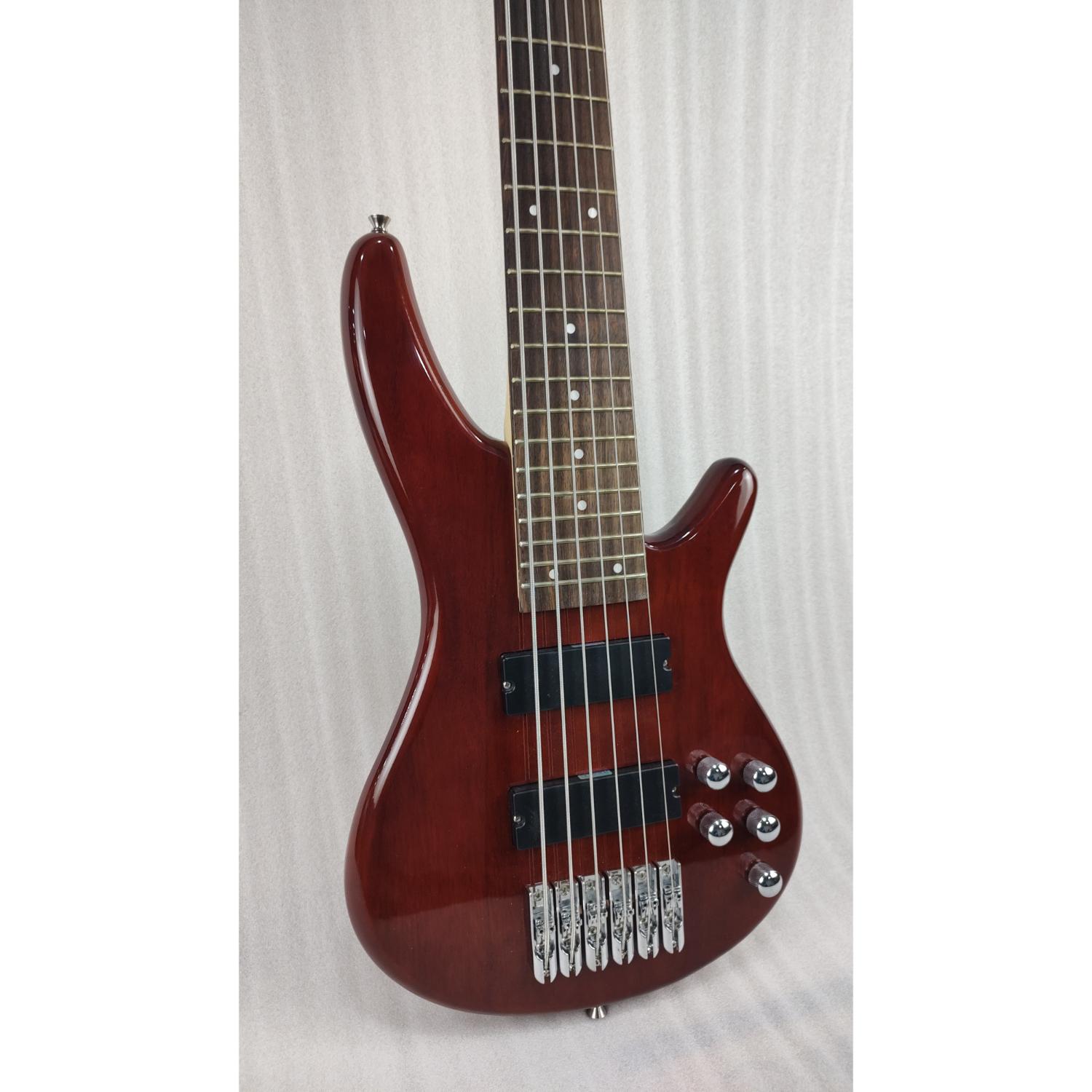 Vault Bass Guitars Vault Performer Pro RB6 Six String Electric Bass Guitar - High Gloss Solid Mahogany - Open Box