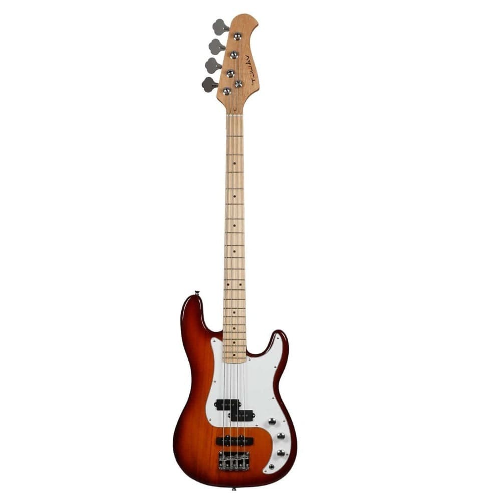 vault bass guitars vault pj style 4-string electric bass guitar - maple fretboard - vintage sunburst - open box