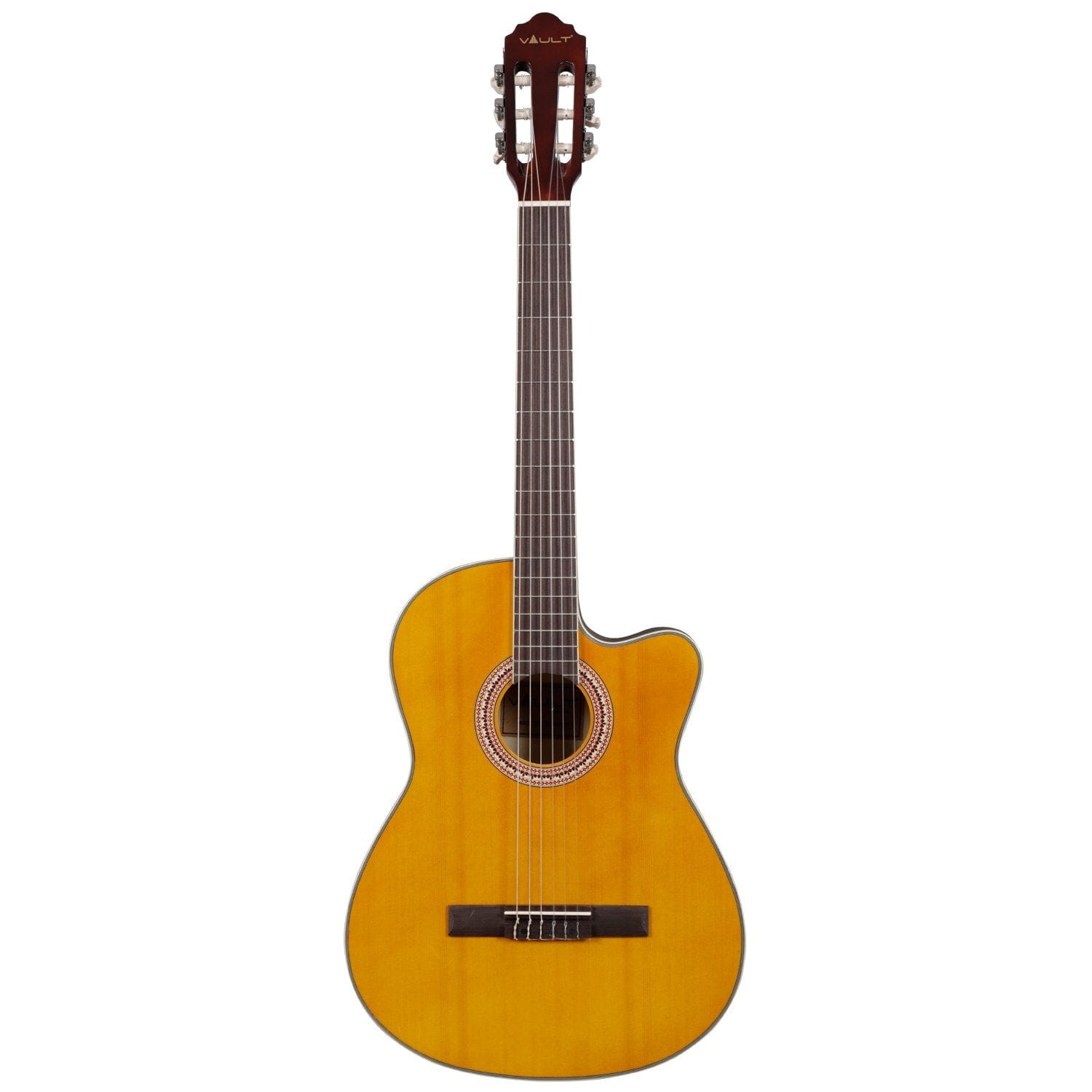 vault classical guitars vault ec3920cyw 39 inch premium cutaway classical guitar - natural