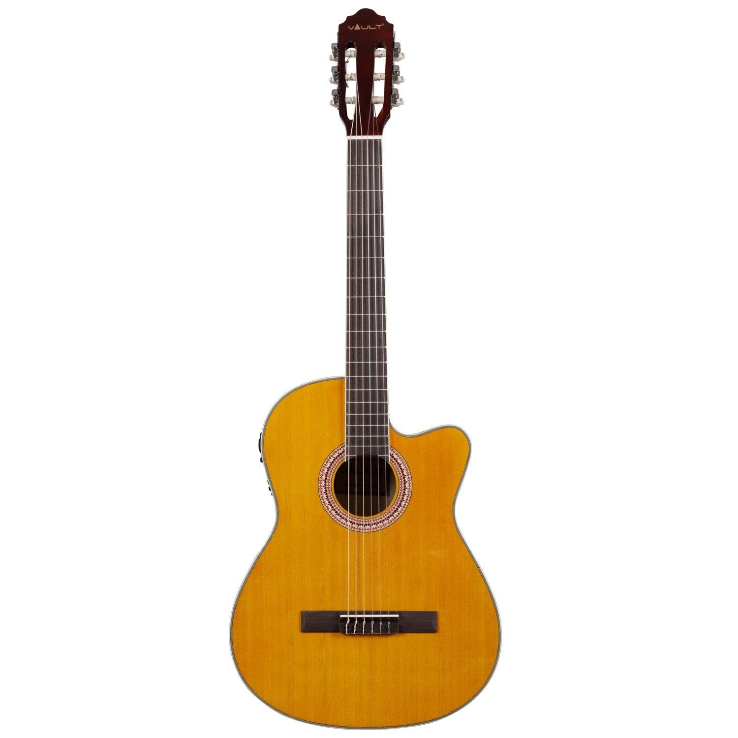 vault classical guitars vault ec3920cyw 39-inch premium cutaway classical guitar with eq-7545r eq/pickup - natural