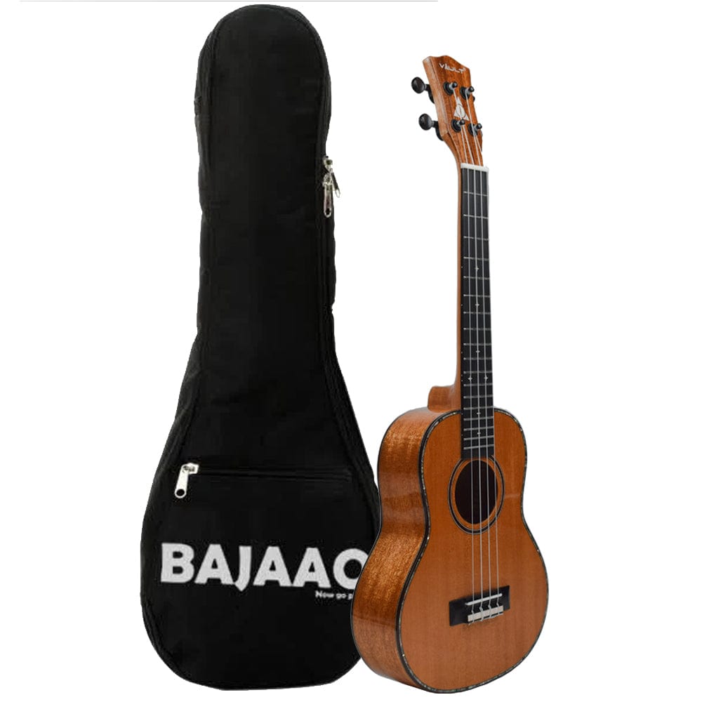 vault concert ukuleles electroacoustic vault performer pro 24" all solid mahogany premium concert ukulele with gigbag