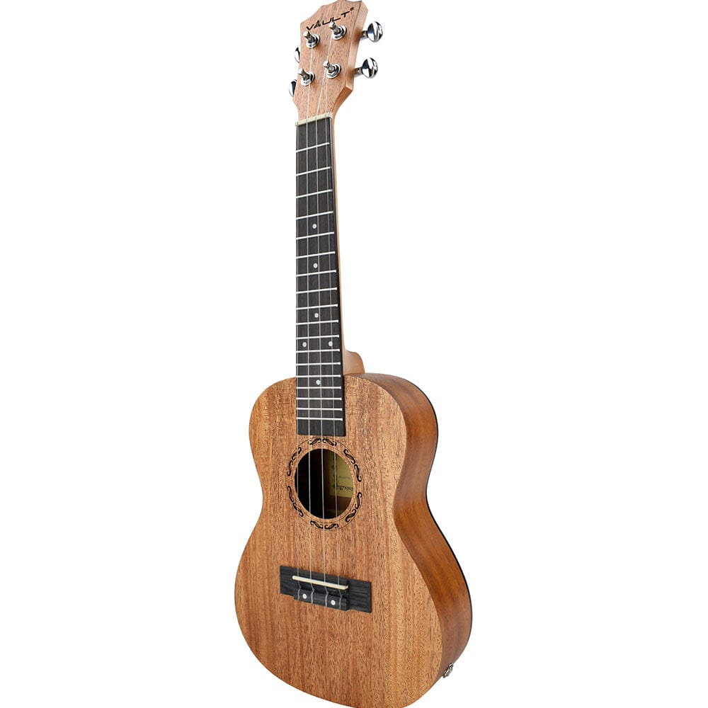 Vault Concert Ukuleles Natural Vault UK-2000CCE 23-Inch Solid Mahogany Top Premium Electro-Acoustic Concert Ukulele With EQ & Gigbag