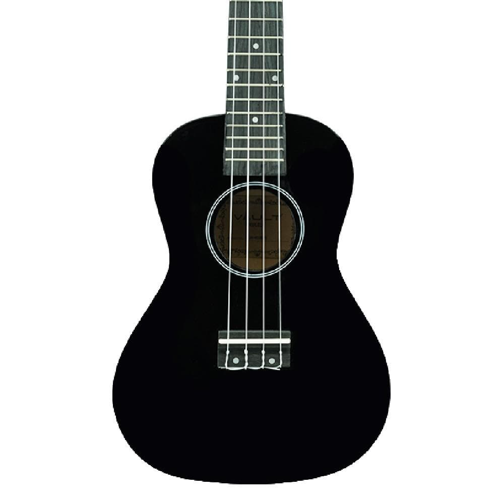 vault concert ukuleles vault uk-003 concert colourful ukulele 23 inch with gig bag #color_black-glossy
