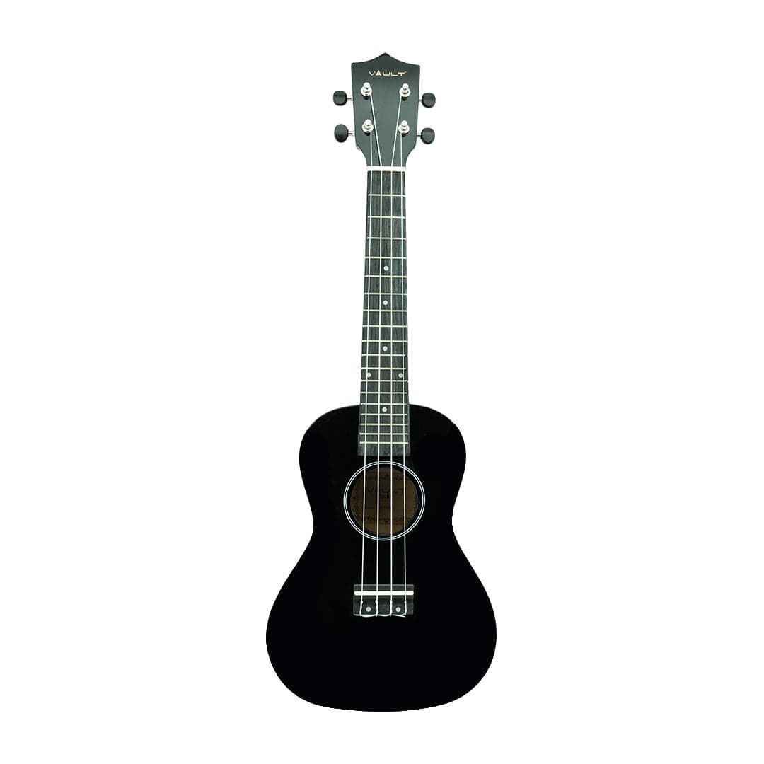 vault concert ukuleles vault uk-003 concert colourful ukulele 23 inch with gig bag #color_black-glossy