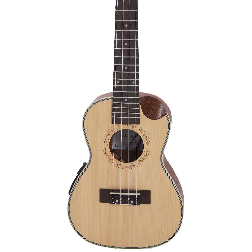 Vault Concert Ukuleles Vault UK-1000CC 23-Inch Solid Spruce Top Premium Semi Cutaway Concert Ukulele #type_electroacoustic