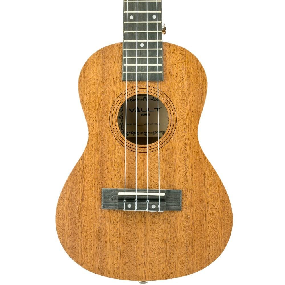 vault concert ukuleles vault uk-100c 24 inch arched back concert ukulele with gig bag