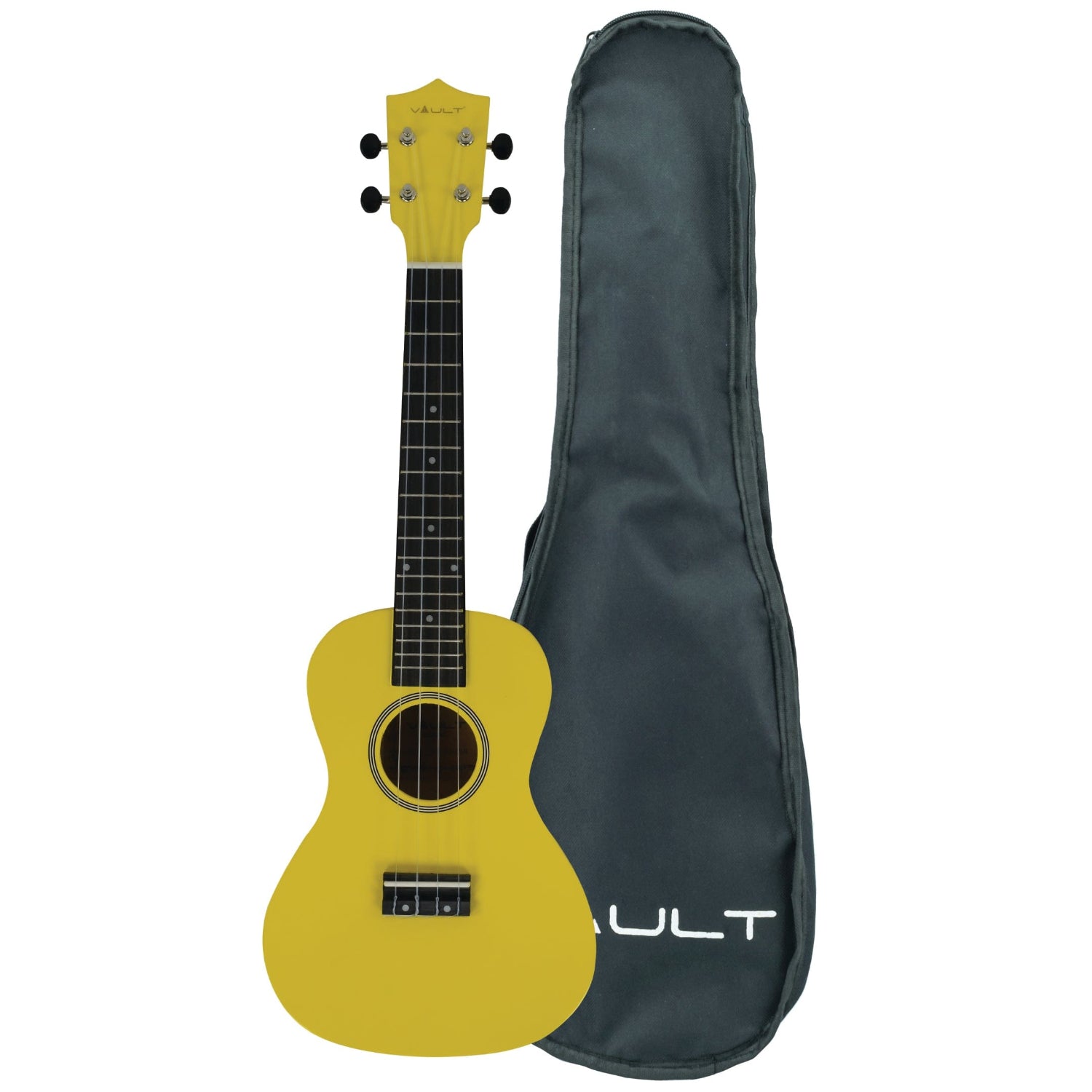 vault concert ukuleles yellow glossy vault uk-003 concert colourful ukulele 23 inch with gig bag #color_yellow-glossy