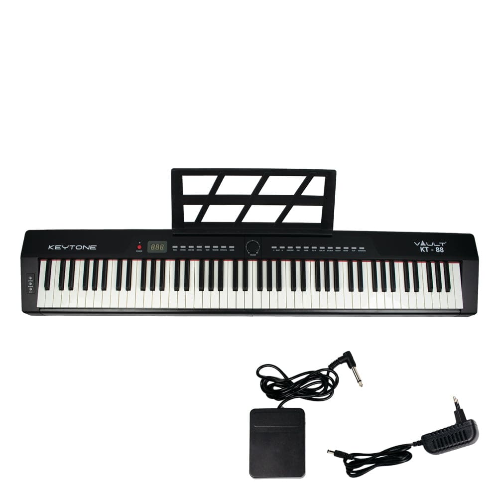 vault digital pianos black vault kt-88 keytone touch sensitive 88 key portable digital piano