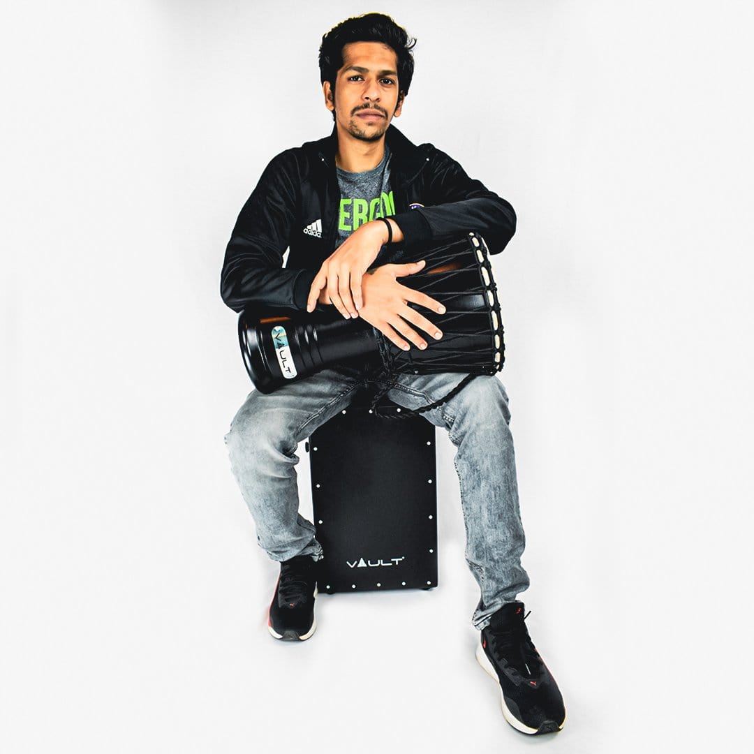 vault djembes vault dj mango wood djembe with 3 year warranty #size_14-inch,color_black