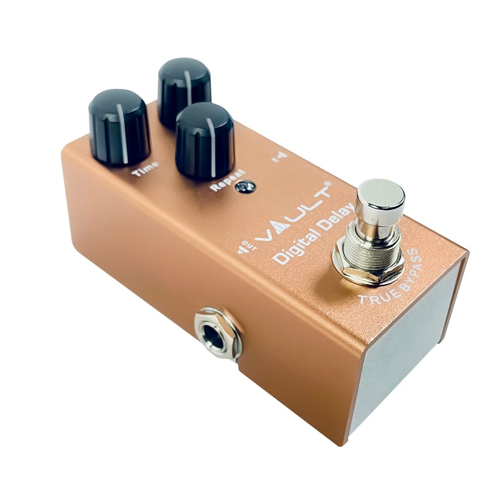 vault effect pedals vault digital delay effects pedal with all metal body, small footprint & 3 year warranty