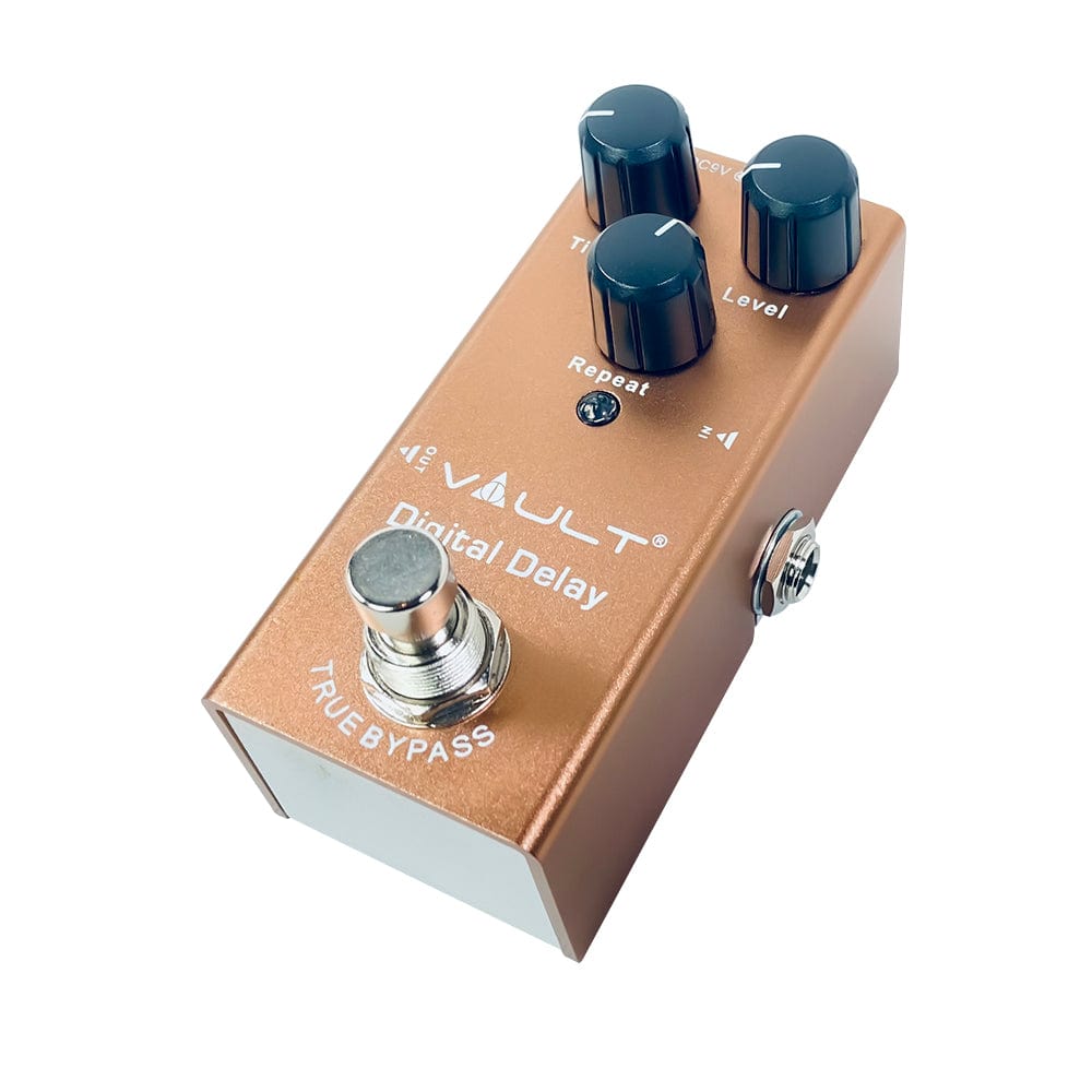 vault effect pedals vault digital delay effects pedal with all metal body, small footprint & 3 year warranty