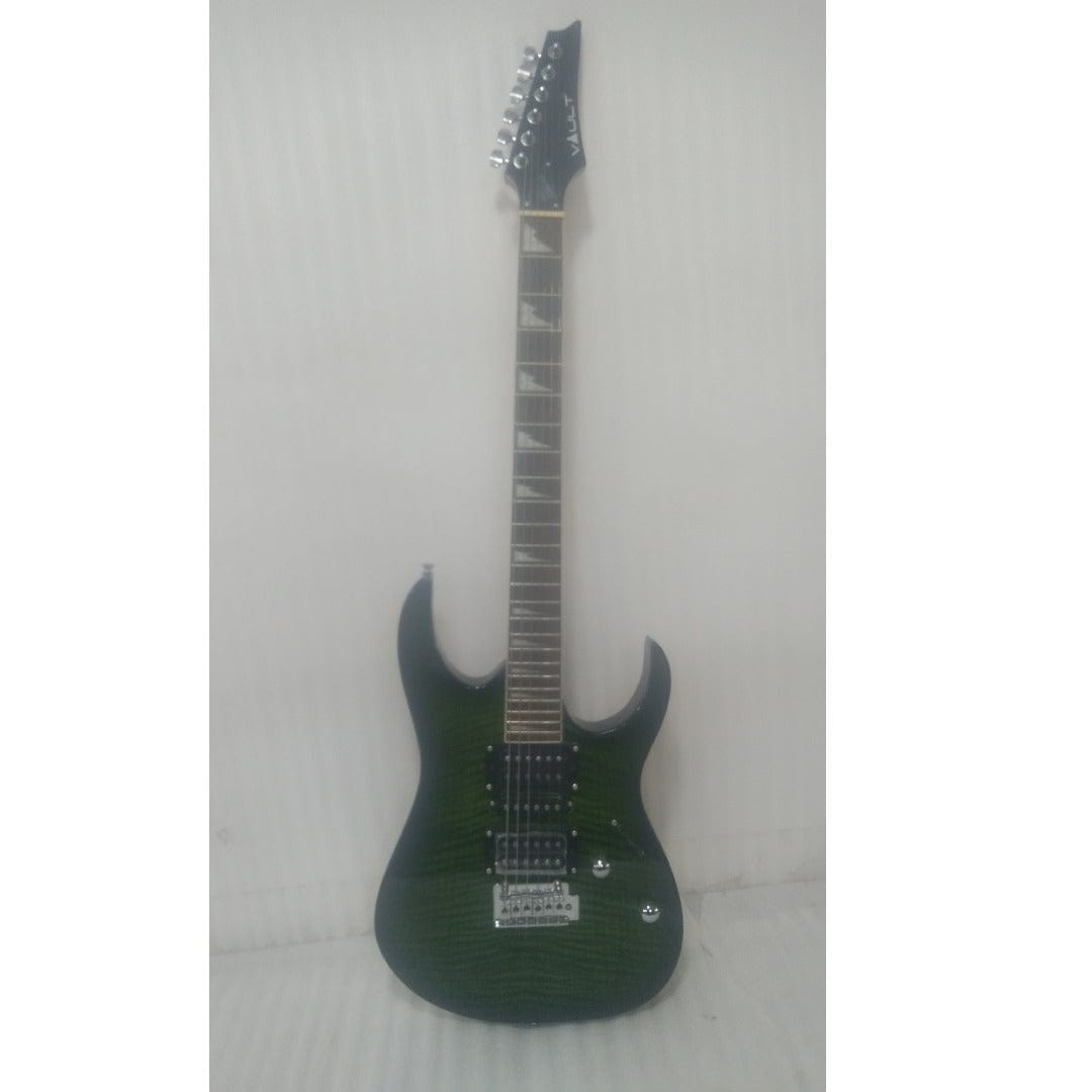 vault electric guitars 202301972947 vault rg1 soloist premium electric guitar - transparent green burst - open box b stock #barcode_202301972947