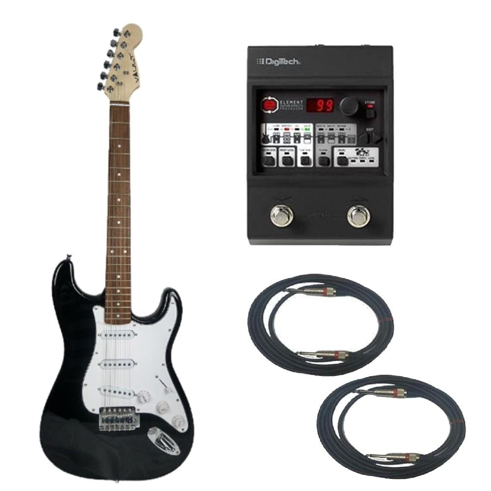 vault electric guitars bundles black vault st1rw electric guitar digitech element guitar processor bundle