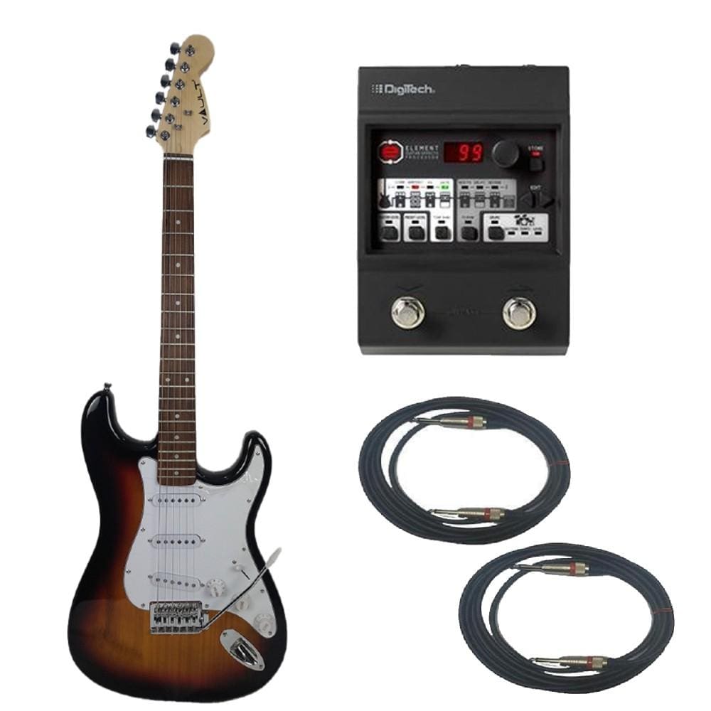 vault electric guitars bundles sunburst vault st1rw electric guitar digitech element guitar processor bundle #color_sunburst
