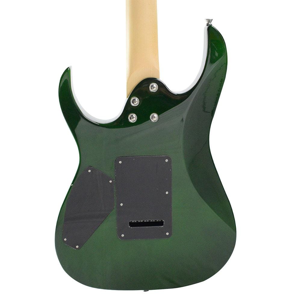 vault electric guitars bundles vault rg1 soloist premium electric guitar with gigbag, amplifier, tuner, cable, polishing cloth & ebook #color_transparent-green-burst