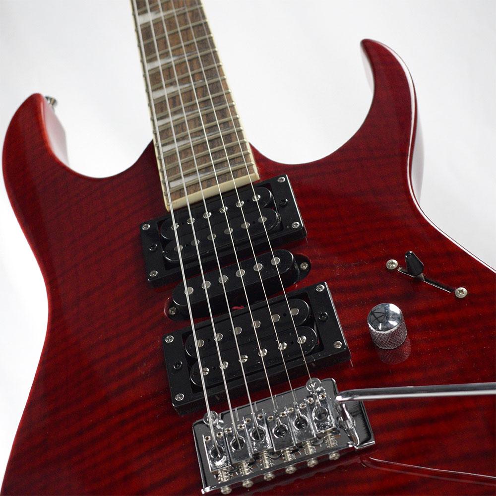 vault electric guitars bundles vault rg1 soloist premium electric guitar with gigbag, amplifier, tuner, cable, polishing cloth & ebook #color_transparent-red